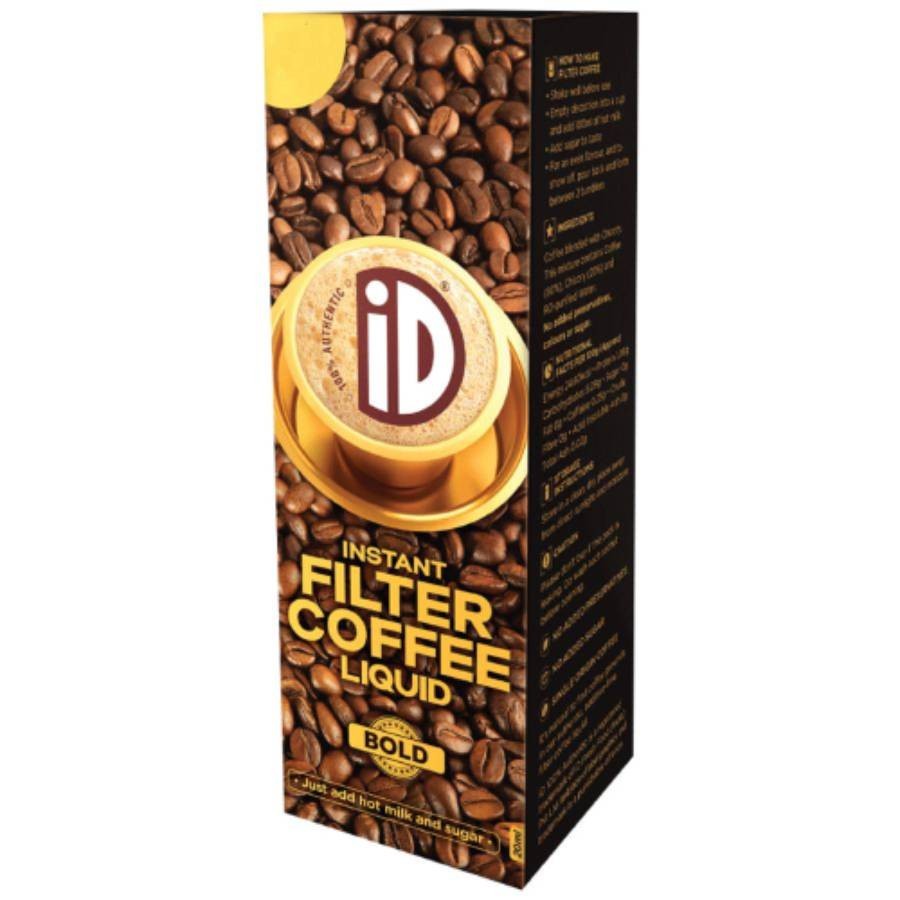 iD Fresh Instant Filter Coffee Liquid - Bold, Chicory Blend, No Preservatives, 100 ml (5 Units x 20 ml Each)-677