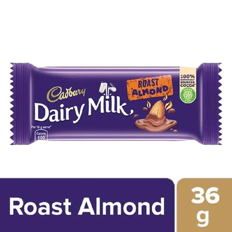 Cadbury Dairy Milk Roast Almond Chocolate Bar, 36 g-653